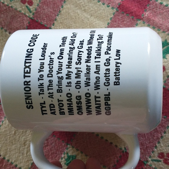 White Senior Texting Code Mug - Picture 2 of 2